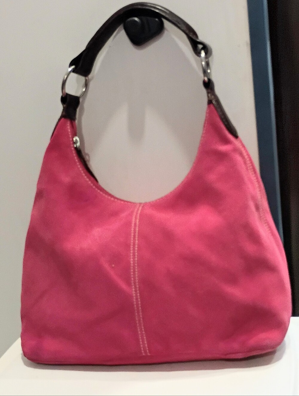 Vintage Land's End Pink Suede Hobo Bag